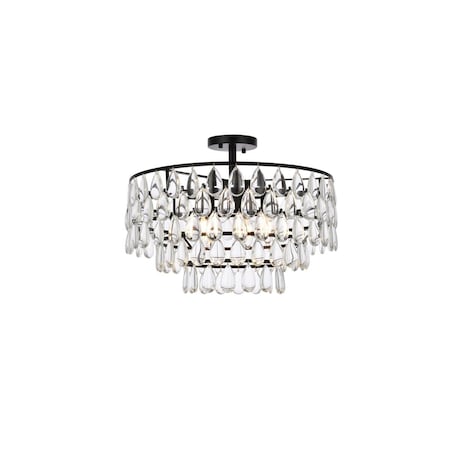 Elegant Lighting Elegant Lighting  20 in. Mila Flush Mount in Black 1103F20BK